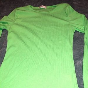 Neon green long- sleeve shirt